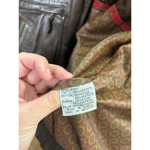 Vintage Boulder Ridge Leather Bomber Jacket Coat size XL Mens brown motorcycle - Picture 5 of 7
